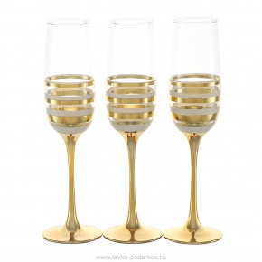 Набор 3 бокала для шампанского 175 мл "Грация", фотография 0. Интернет-магазин ЛАВКА ПОДАРКОВ
